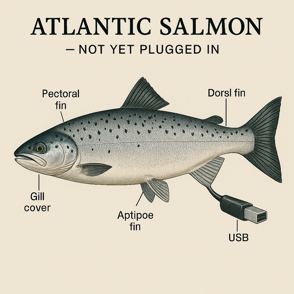 Atlantic salmon — not yet plugged in
